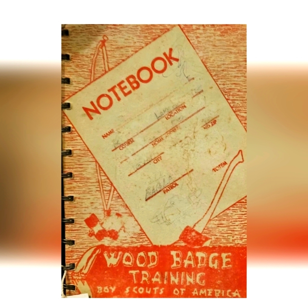 VTG 1971 Handwritten Boy Scout Wood Badge Training Book Connecticut